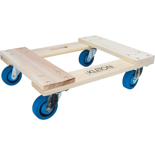 Hardwood Dolly, Rubber Wheels, 1400 lbs. Capacity, 18" W x 24" D x 7" H WestPier