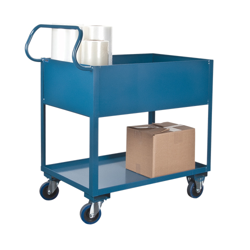Deep Lipped Service Cart, 2 Tiers, 24" W x 47" H x 36" D, 1200 lbs. Capacity WestPier