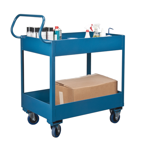 Deep Lipped Service Cart, 2 Tiers, 24" W x 47" H x 36" D, 1200 lbs. Capacity WestPier