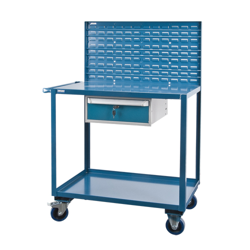 Mobile Service Cart, 2 Tiers, 24" W x 57" H x 40" D, 1200 lbs. Capacity WestPier