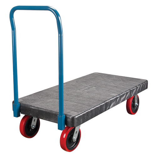 Chariots &agrave; plateforme en plastique, 60" lo x 30" la, 2500 lb cap, Roues Polyur&eacute;thane WestPier