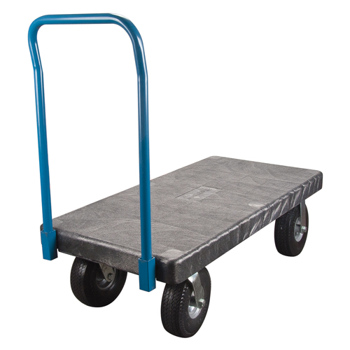 Chariots &agrave; plateforme en plastique, 60" lo x 30" la, 900 lb cap, Roues Anticrevaison WestPier