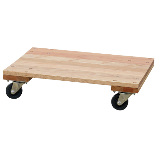 Socle roulant &agrave; plateforme en bois solide, Roues en Caoutchouc, Capacit&eacute; de 900 lb, 16" la x 24" p x 6" h WestPier