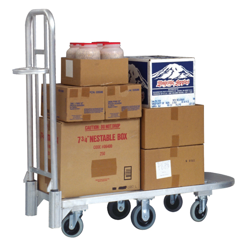 Aluminum Merchandise Cart, 20" W x 55-1/4" L, 1200 lbs. Cap., Polyurethane Wheels WestPier