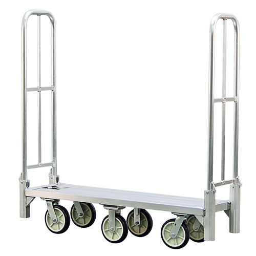 Aluminum U-Boat Folding Bulk Delivery Cart, 18" W x 61" L, 1200 lbs. Cap., Polyurethane Wheels WestPier