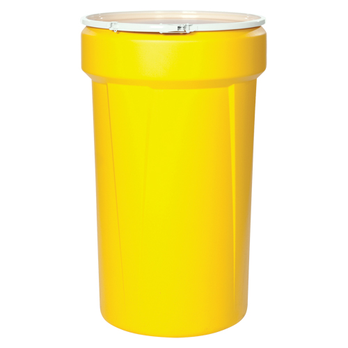 Nestable Polyethylene Drum, 30 US gal (25 imp. gal.), Open Top, Yellow WestPier