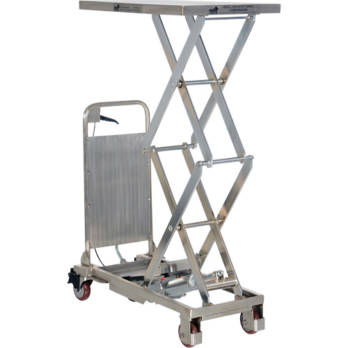 Manual Hydraulic Scissor Lift Table, 27-1/2" L x 17-3/4" W, Partial Stainless Steel, 220 lbs. Capacity WestPier