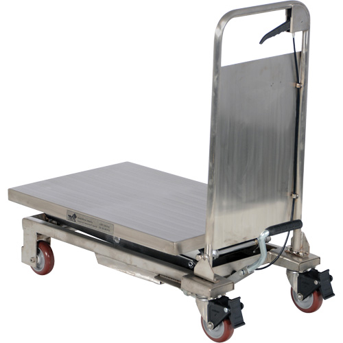 Manual Hydraulic Scissor Lift Table, 27-1/2" L x 17-3/4" W, Partial Stainless Steel, 220 lbs. Capacity WestPier