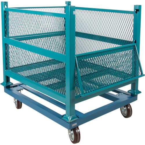 Dolly for Open Mesh Container, 40.5" W x 34-1/2" D x 10" H, 3000 lbs. Capacity WestPier