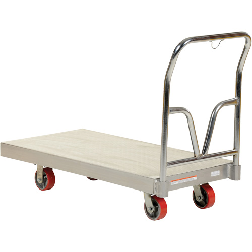 Aluminum Sheet Deck Platform Truck, 24" W x 48" L, 3600 lbs. Cap., Polyurethane Wheels WestPier
