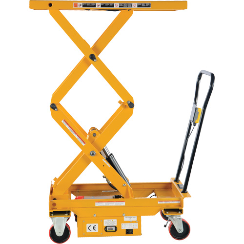 DC Powered Hydraulic Scissor Lift Elevating Cart, Steel, 39-3/4" L x 20-1/2" W, 1000 lbs. Capacity WestPier