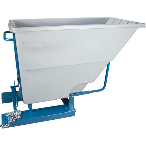 Self-Dumping Hopper, Polyethylene, 1-1/10 cu.yd, Grey WestPier