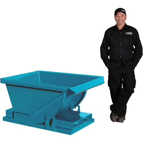 Self-Dumping Hopper, Steel, 1/4 cu.yd., Blue WestPier