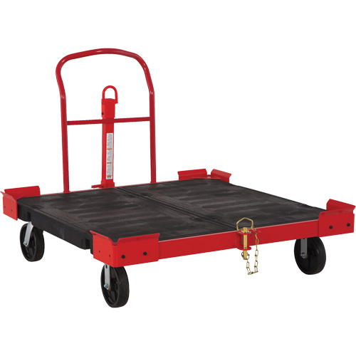 Chariot remorquable pour palettes, 54-1/2" lo x 51" la, 2500 lb cap, Roues Polyol&eacute;fine WestPier