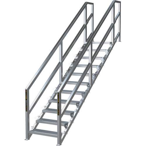 SmartStairs 11-16 Steps Modular Construction Stair System, 120" H WestPier