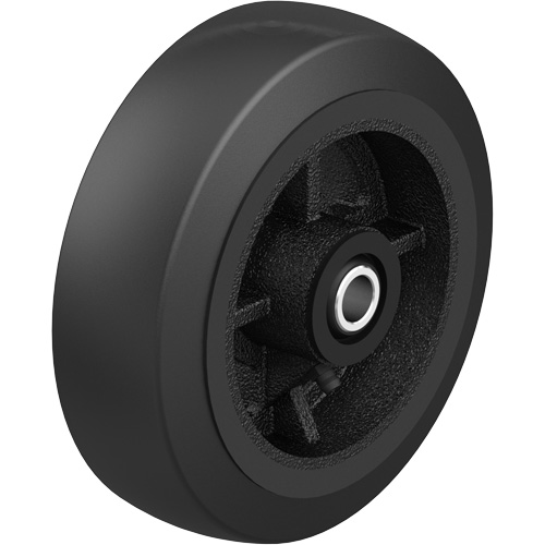 Black Rubber on Black Cast Iron Core Wheel, 12" (304.8 mm) Dia. x 2-1/2" (64 mm) W, 396.8 lbs. (180 kg) Capacity WestPier