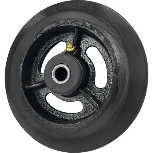 Roue en caoutchouc moul&eacute;, 6'' (152 mm) dia. x 1-1/2" (38 mm) la, Capacit&eacute; de 450 lb (204 kg) WestPier