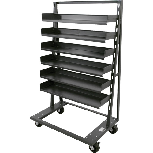 Single-Sided Heavy Duty A-Frame Cart with 6 Trays, 38" x 25" x 63", 2500 lbs. Capacity WestPier