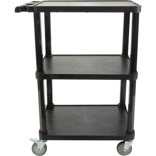 Utility Cart with Flat Shelf, 3 Tiers, 18-1/8" x 37-3/8" x 27-3/4", 330 lbs. Capacity WestPier