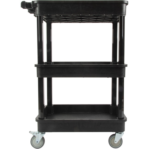 Utility Cart with Deep Lip Shelf, 3 Tiers, 19" x 39-1/2" x 28-1/4", 330 lbs. Capacity WestPier