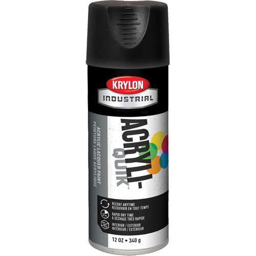 Industrial Acryli-Quik Lacquer, Black, Ultra-Flat, 12 oz., Aerosol Can WestPier