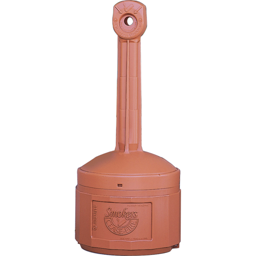 Smokers Cease-Fire&reg; Cigarette Butt Receptacle, Free-Standing, Plastic, 4 US gal. Capacity, 38-1/2" Height WestPier