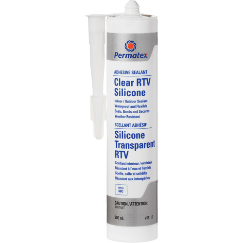 Clear RTV Adhesive Sealant, 300 ml, Cartridge, Clear WestPier