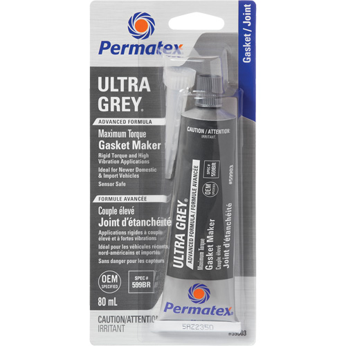Ultra Grey&reg; Gasket Maker, Tube, 80 ml, -54°C - 260°C/-65°F - 500°F WestPier