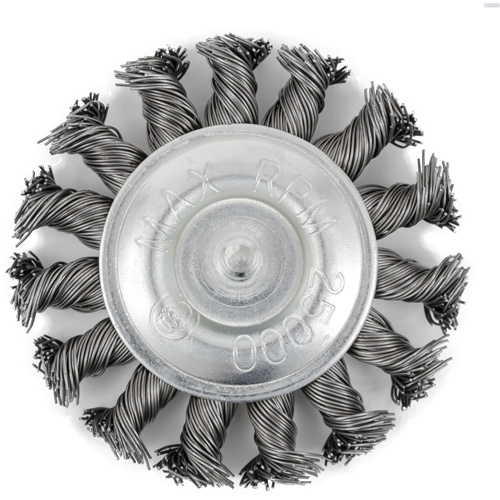 EKR275-20 Shaft-Mounted Knot Twisted Radial Brush, 3", .02" Fill, 1/4" Shank WestPier