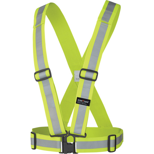 5592 Elastic Safety Harness, High Visibility Lime-Yellow, Silver Reflective Colour, One Size WestPier