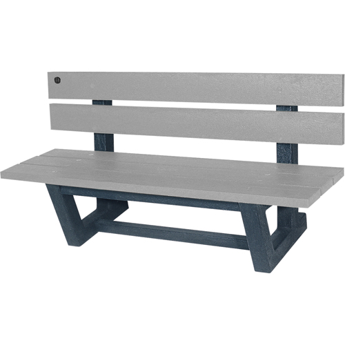 Outdoor Park Benches, Recycled Plastic, 72" L x 23-3/16" W x 29-13/16" H, Grey WestPier