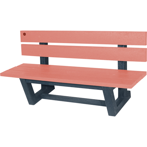Outdoor Park Benches, Recycled Plastic, 60" L x 22-13/16" W x 29-13/16" H, Redwood WestPier