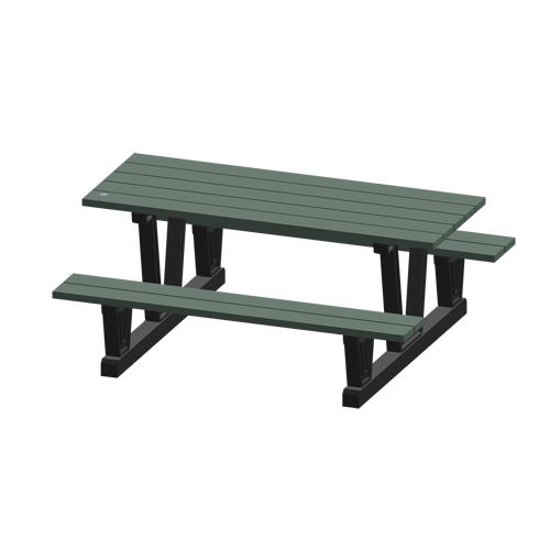 Recycled Plastic Outdoor Picnic Tables, 72" L x 60-5/16" W, Grey WestPier