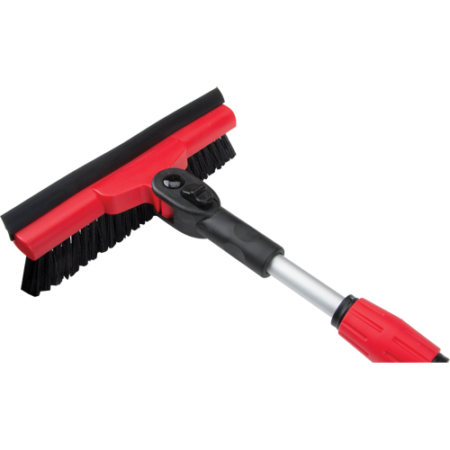 Snow Brush With Pivot Head, Telescopic, Rubber Squeegee Blade, 52" Long, Black/Red WestPier