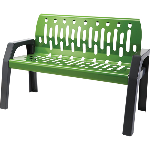 Stream Benches, Steel, 48" L x 48" W x 34" H, Green WestPier