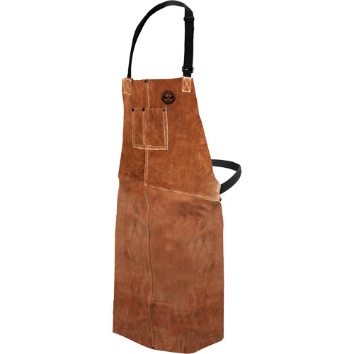 Tablier de soudage en cuir, Salopette, 36" lo, Brun WestPier