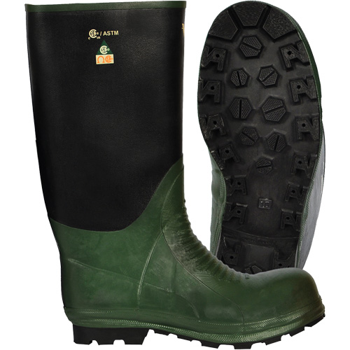 Journeyman&reg; Boots, Rubber, Steel Toe, Size 8, Puncture Resistant Sole WestPier