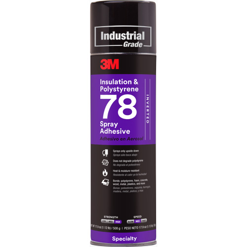 Polystyrene Foam Insulation 78 Spray Adhesive, 24 oz., Aerosol Can, Clear WestPier
