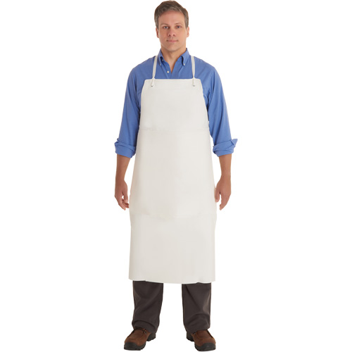AlphaTec&reg; 56-101 PVC Apron, PVC/Vinyl, White, 33" W x 44" L WestPier