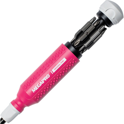 Original Pink 15-in-1 Multi-Bit Screwdriver, 8-37/50" L, Textured Handle WestPier