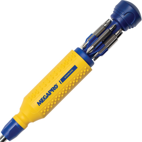 Original Stainless Steel 15-in-1 Multi-Bit Screwdriver, 8-37/50" L, Textured Handle WestPier