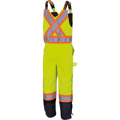 5041BB Waterproof Quilted Bib Pants, Polyester, Large, High Visibility Lime-Yellow WestPier