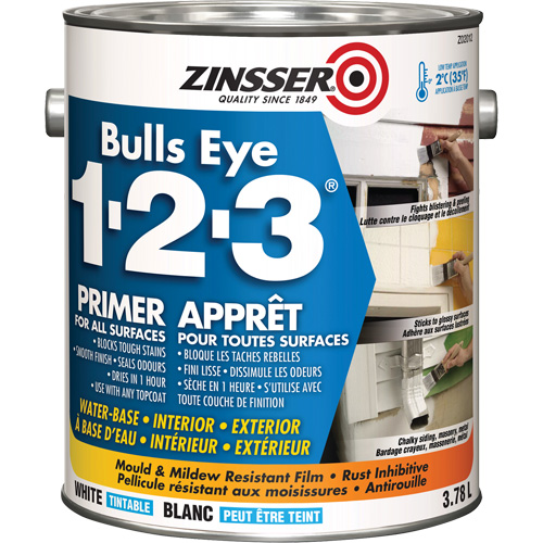 Bulls Eye 1-2-3&reg; Water-Base Primer, 3.78 L, Gallon, White WestPier