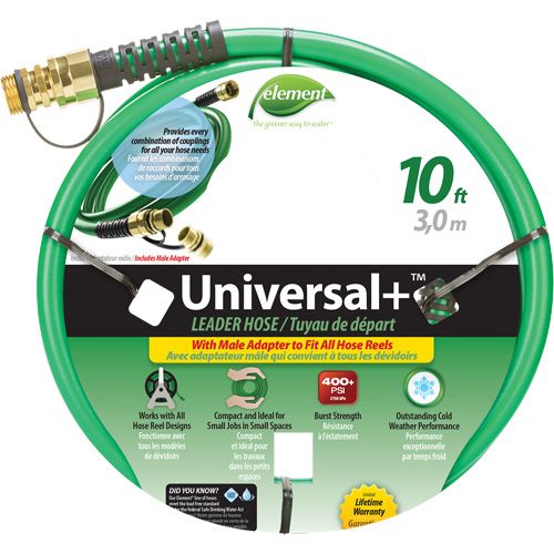 Element&reg; Universal+&reg; Leader Hose, PVC, 1/2" dia. x 10' WestPier
