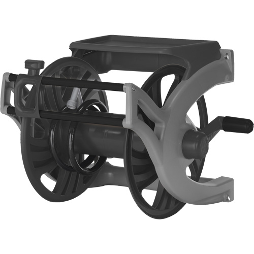 Deluxe Wall-Mount Hose Reel, 225', Aluminum/Poly-Plastic WestPier