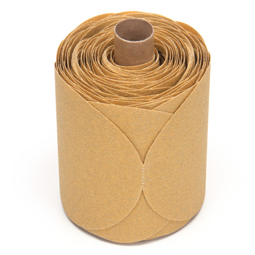 Rouleau de disques dor&eacute;s 216U Stikit, Oxyde d'aluminium, 5" la x 52' lo, Grain P80 WestPier