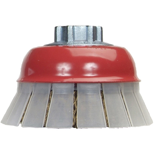 Brosse-boisseau en fil m&eacute;tallique serti avec grille de protection WestPier