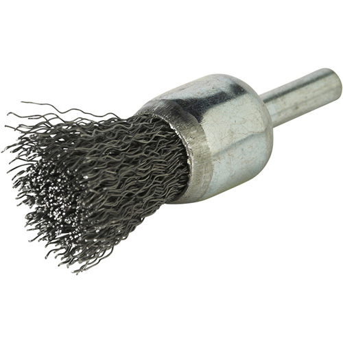 Stem Mounted Crimped Wire Brush, 3/4", 0.014" Fill, 1/4" Shank WestPier