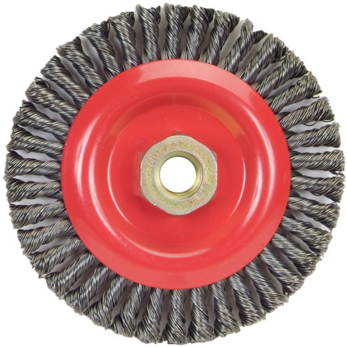 Stringer Bead Knot Wire Brush For Angle Grinders, 5" Dia., 0.02" Fill, 5/8"-11 Arbor, Steel WestPier