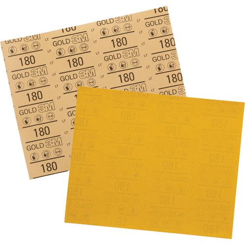 Gold Abrasive Sheet 12545, 9" x 11", 180 Grit, Aluminum Oxide WestPier